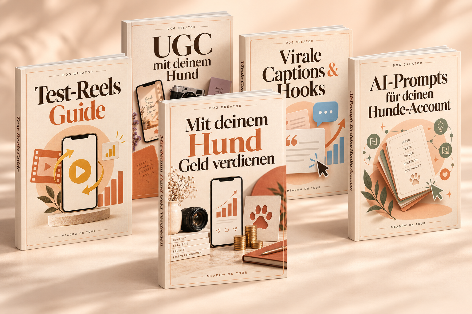 Alle fünf Dog Creator Guides als Buch-Set